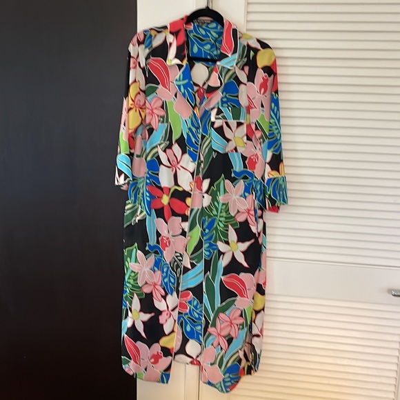 Zara Tropical Print Overshirt Jacket Kimono Floral - Picture 4 of 8